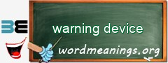 WordMeaning blackboard for warning device
